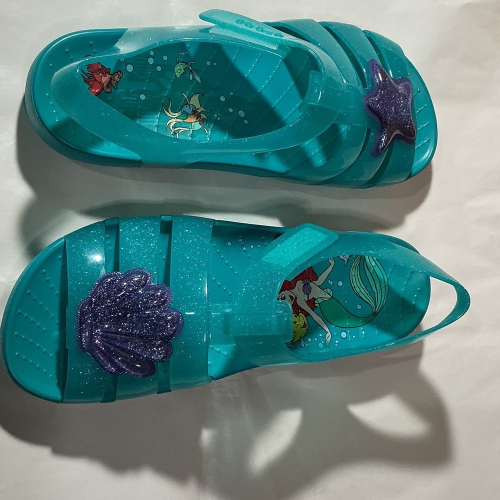 CROCS Kids Shoes in Teal and Purple